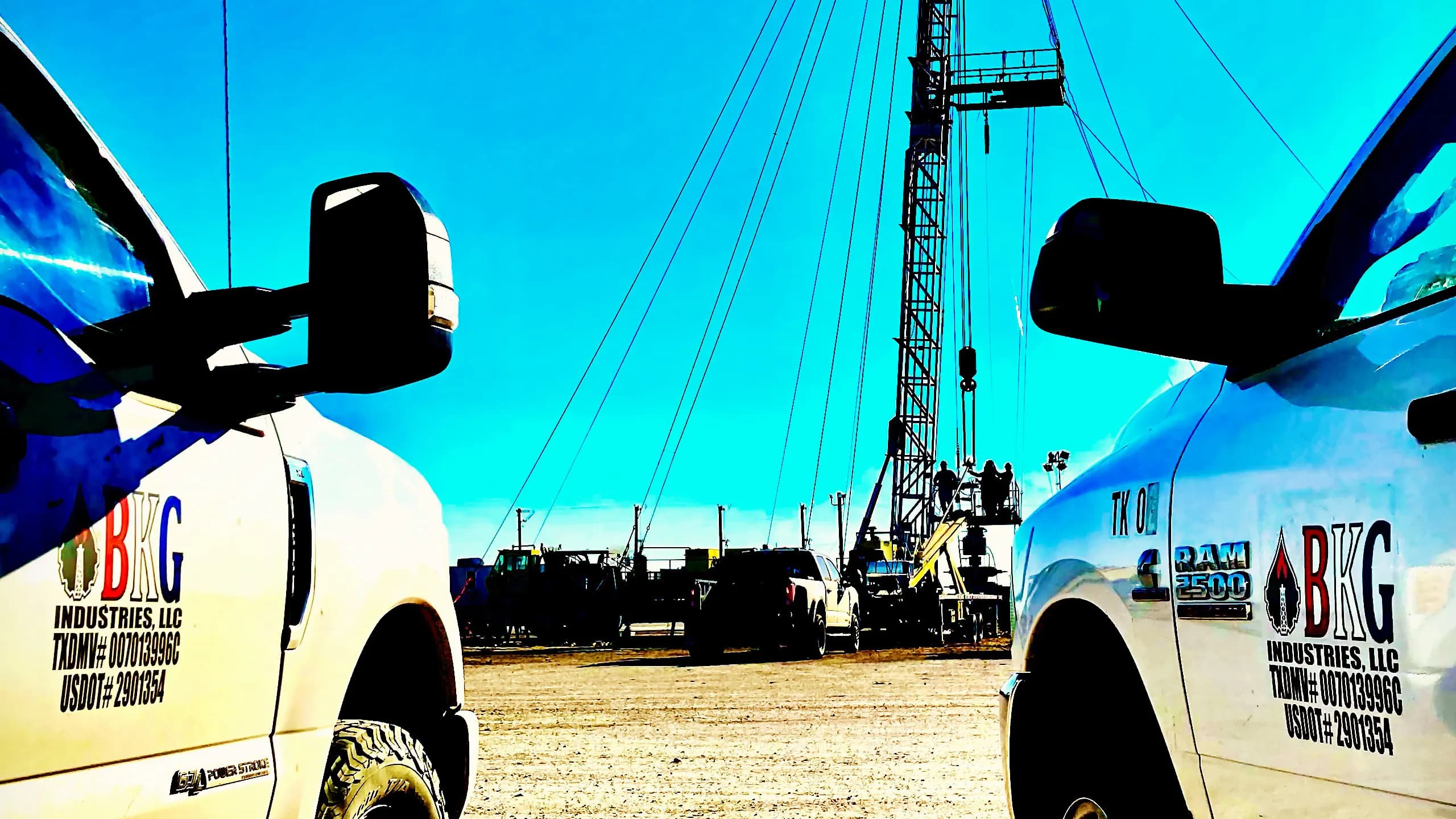BKG Trucks on wellsite